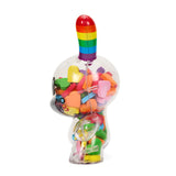 KIDROBOT X NOH8 "ALL <3 NOH8" 8” RAINBOW CLEAR SHELL DUNNY FILLED WITH HEARTS