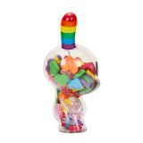 KIDROBOT X NOH8 "ALL <3 NOH8" 8” RAINBOW CLEAR SHELL DUNNY FILLED WITH HEARTS