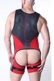 CELLBLOCK 13 Kennel Club DARK PUP Singlet Chaps - Red