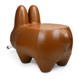 KIDROBOT ART GIANT LEATHER SMORKIN' LABBIT STOOL BY FRANK KOZIK - BROWN EDITION