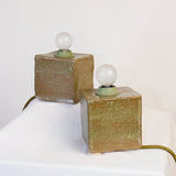 MLaed Cube Lamp Olive Stone Set of two