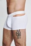 Louis Gabriel Nouchi BOXER WITH ASYMMETRICAL OPENING IN COTTON WHITE