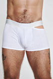 Louis Gabriel Nouchi BOXER WITH ASYMMETRICAL OPENING IN COTTON WHITE