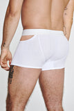 Louis Gabriel Nouchi BOXER WITH ASYMMETRICAL OPENING IN COTTON WHITE