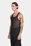 Louis Gabriel Nouchi NET STITCH KNITTED TANK TOP BLACK