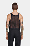 Louis Gabriel Nouchi NET STITCH KNITTED TANK TOP BLACK