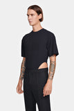 Louis Gabriel Nouchi BODY T-SHIRT IN RECYCLED RIBBED JERSEY BLACK