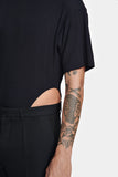 Louis Gabriel Nouchi BODY T-SHIRT IN RECYCLED RIBBED JERSEY BLACK