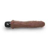 Powercocks 8" Girthy Realistic Vibrator Dark Brown