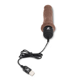 Powercocks 8" Girthy Realistic Vibrator Dark Brown