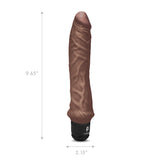 Powercocks 8" Girthy Realistic Vibrator Dark Brown