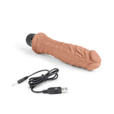 Powercocks 8" Girthy Realistic Vibrator Mocha