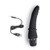 Powercocks 7" Slim Anal Realistic Vibrator Black