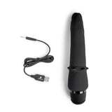 Powercocks 7" Slim Anal Realistic Vibrator Black