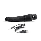 Powercocks 7" Slim Anal Realistic Vibrator Black