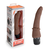 Powercocks 7" Slim Anal Realistic Vibrator Dark Brown