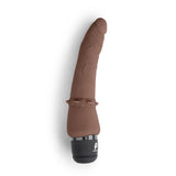 Powercocks 7" Slim Anal Realistic Vibrator Dark Brown