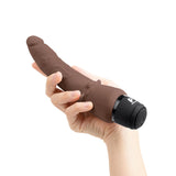 Powercocks 7" Slim Anal Realistic Vibrator Dark Brown