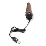 Powercocks 7" Slim Anal Realistic Vibrator Dark Brown