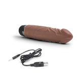 Powercocks 6.5” Realistic Vibrator Dark Brown