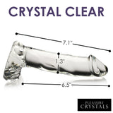 Pleasure Crystals 7.1" Glass Dildo W/ Balls