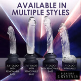 Pleasure Crystals 7.1" Glass Dildo W/ Balls