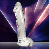 Pleasure Crystals 7.1" Glass Dildo W/ Balls