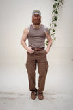 PHIPPS STAR EMBOIRDERED CARGO PANTS BROWN