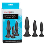 Anal Toys Silicone Anal Trainer Kit Black 3 Sizes