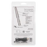 Anal Toys Rechargeable Silicone Anal Probe - Silver