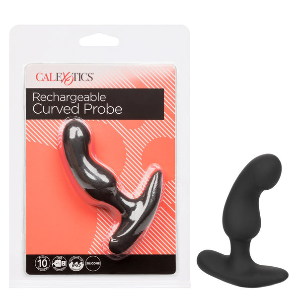 Anal Toys Rechargeable Curved Probe Silicone Anal Stimulator