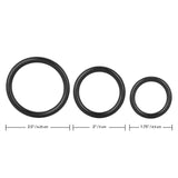 Rings! Tri Rings Cock Ring Set (3 Piece Set) - Black