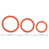 Rings! Tri Rings Cock Ring Set (3 Piece Set) - Red