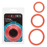 Rings! Tri Rings Cock Ring Set (3 Piece Set) - Red