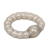 Rings! Pearl Beaded Prolong Silicone Cock Ring - Smoke