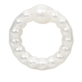 Rings! Pearl Beaded Prolong Silicone Cock Ring - White