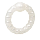 Rings! Pearl Beaded Prolong Silicone Cock Ring - White