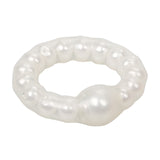 Rings! Pearl Beaded Prolong Silicone Cock Ring - White