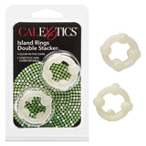 Rings! Island Rings Double Stacker Cock Rings (2 piece set) - Clear