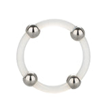 Rings! Steel Beaded Silicone Cock Ring - Large - Clear
