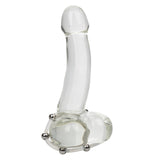 Steel Beaded Silicone Cock Ring - X-Large - Clear