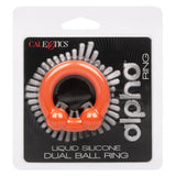 Alpha Liquid Silicone Dual Ball Ring - Orange