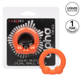 Alpha Liquid Silicone Dual Ball Ring - Orange