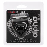 Alpha Liquid Silicone Dual Cage & Ring - Black