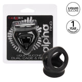 Alpha Liquid Silicone Dual Cage & Ring - Black