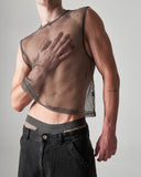 TEAMM8 Edge Net Muscle Tank Gunmetal