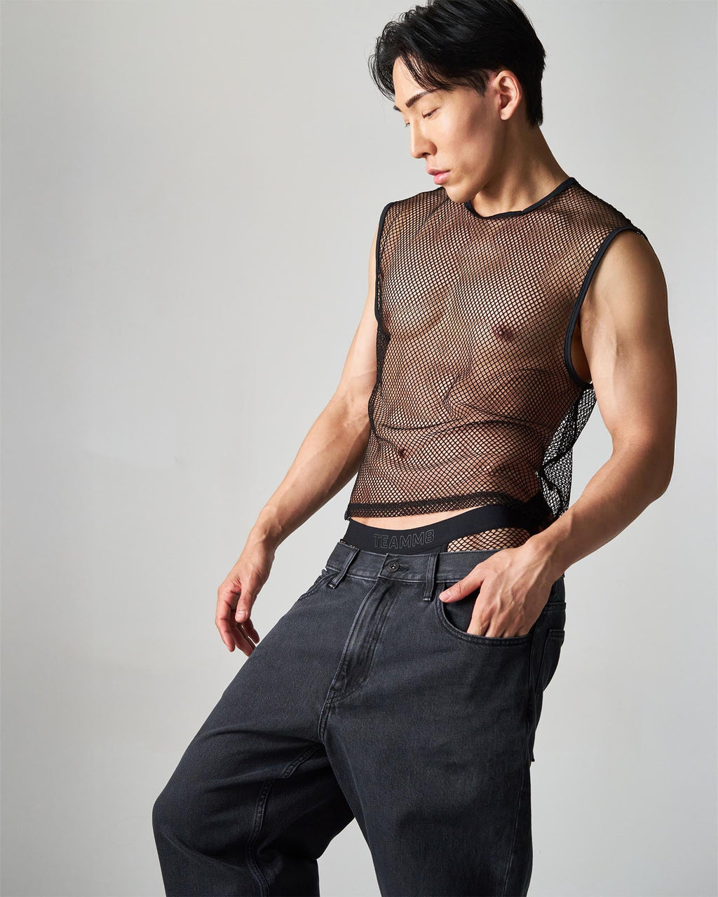 TEAMM8 Edge Net Muscle Tank Jet