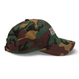 Faggot Against Fascism Dad Hat by YES HOMO in Green Camo