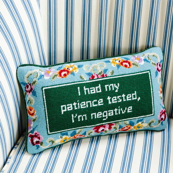 Patience Needlepoint Pillow