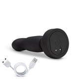 Anal Adventures Platinum Curved Black 5.75-Inch Vibrating Anal Plug